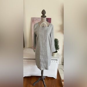 Zara Gray Linen Blend Shift Dress
